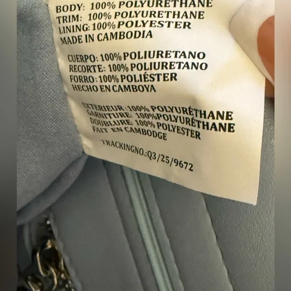 NWT Steve Madden BWEBBER-EL Light Blue Soft Faux Leather Tote w/Adjustable Strap - Picture 9 of 15